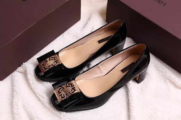 LV Shallow mouth Block heel Shoes Women--028